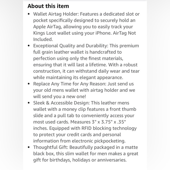 Kings Loot Trackable Wallet - AirTag Compatible - Black - Picture 11 of 11